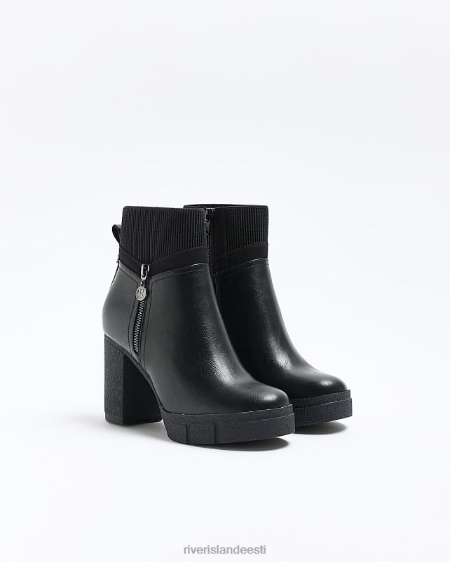 jalatsid must naised River Island laia kontsaga poolsaapad 44TLL4302