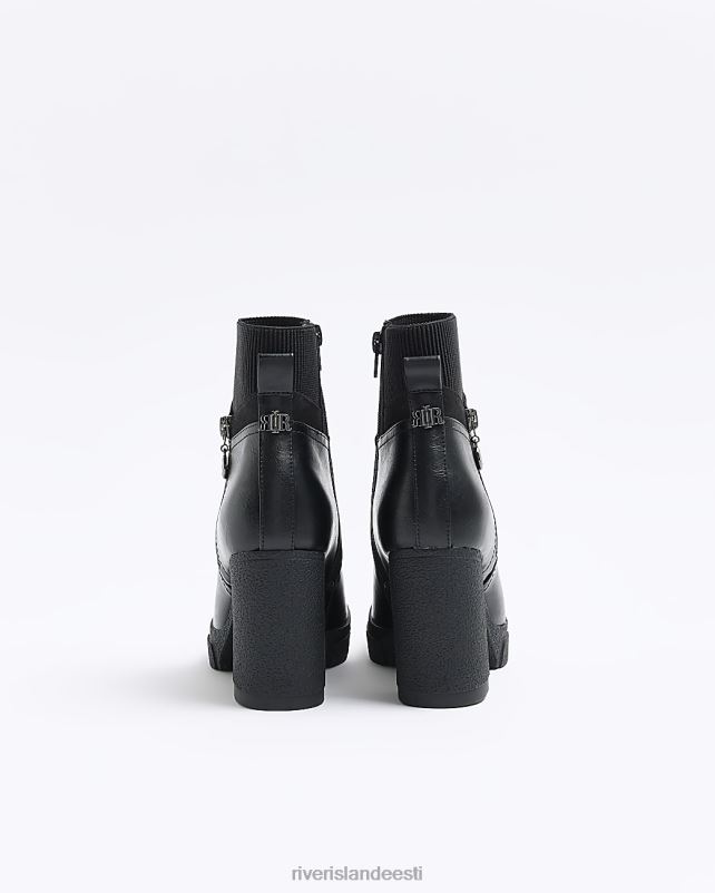 jalatsid must naised River Island laia kontsaga poolsaapad 44TLL4302