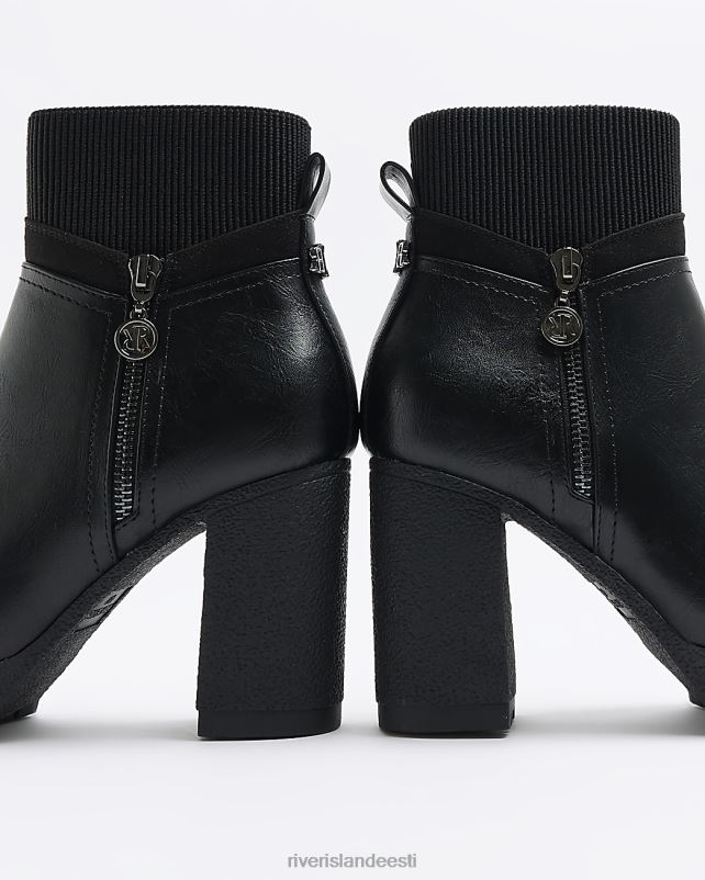 jalatsid must naised River Island laia kontsaga poolsaapad 44TLL4302