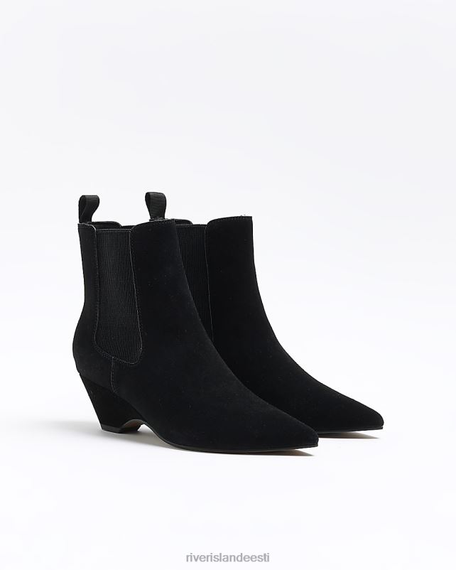 jalatsid must naised River Island nahast kitten kontsa saapad 44TLL510