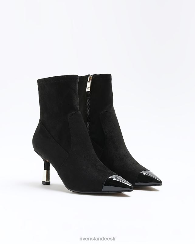 jalatsid must naised River Island ninakorgiga kontsaga poolsaapad 44TLL433