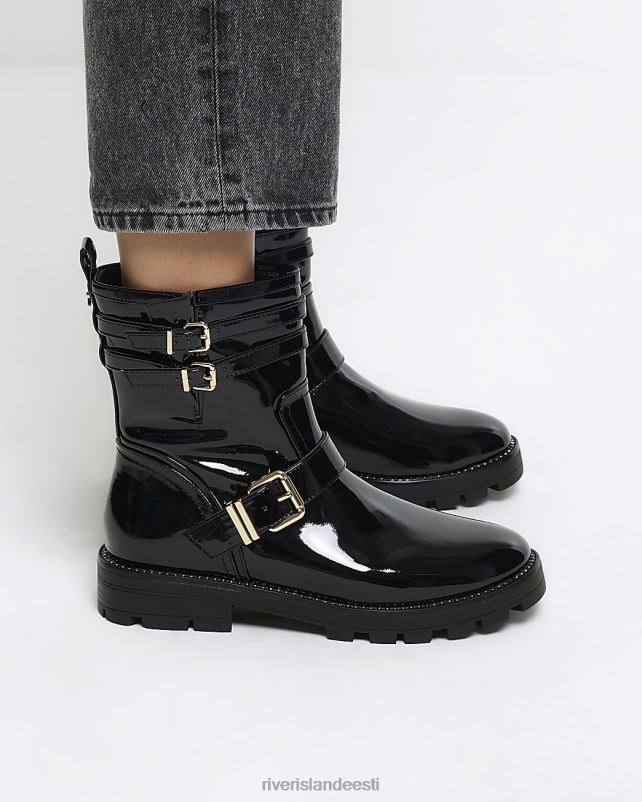 jalatsid must naised River Island pandlaga jalgratturi saapad 44TLL484