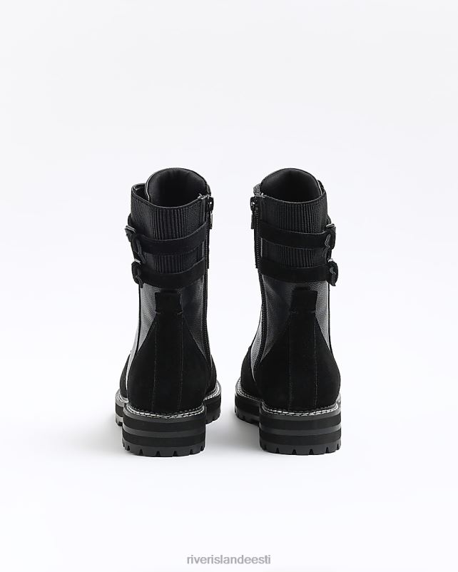 jalatsid must naised River Island seemisnahast paeltega poolsaapad 44TLL4241