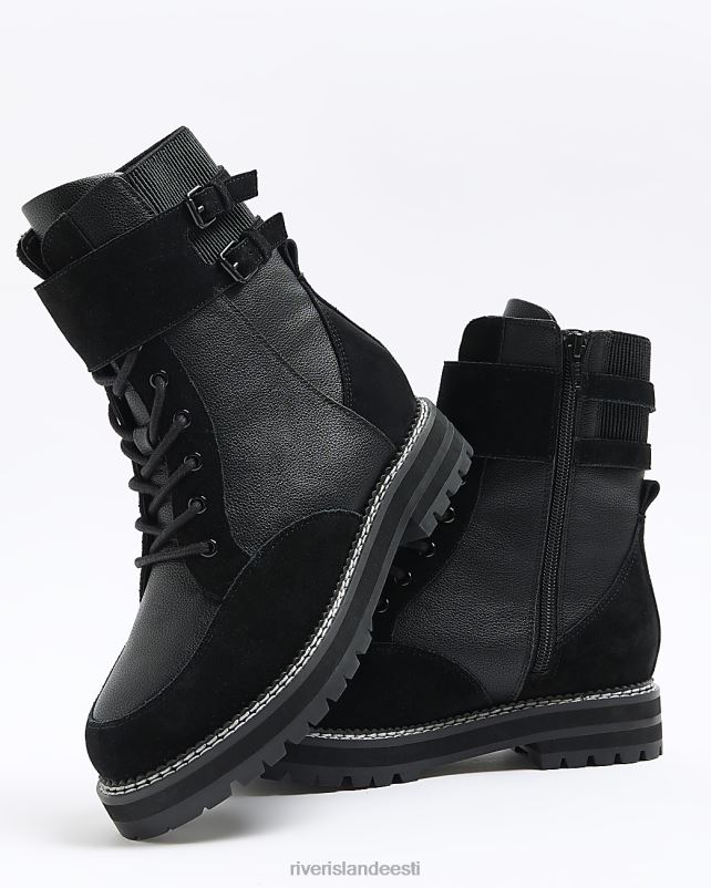 jalatsid must naised River Island seemisnahast paeltega poolsaapad 44TLL4241