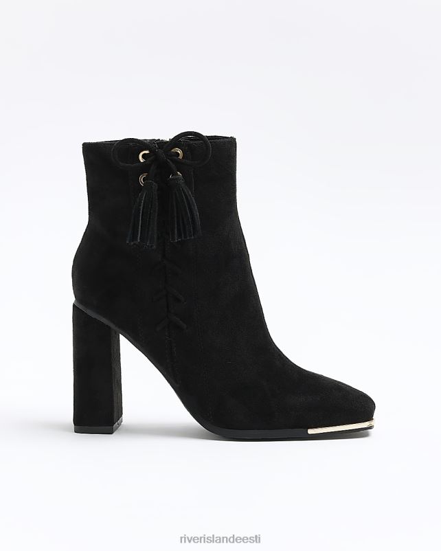 jalatsid must naised River Island suedette pitsilised detaili kontsaga saapad 44TLL914