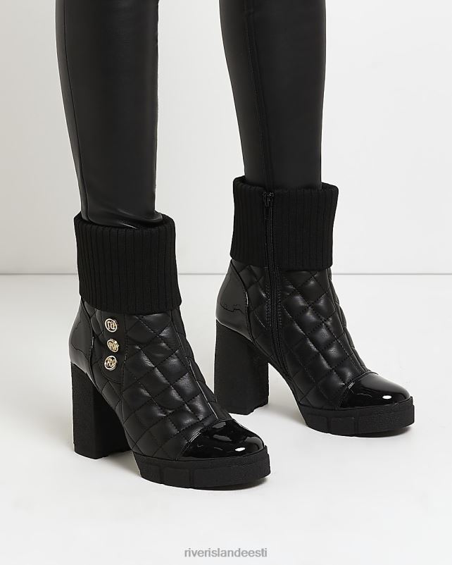 jalatsid must naised River Island tepitud kontsaga poolsaabas 44TLL4180