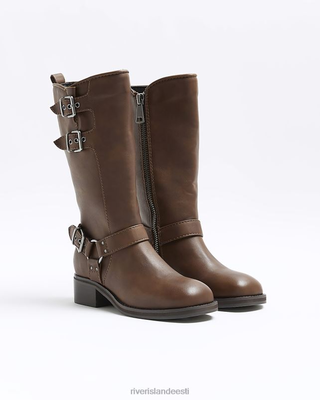 jalatsid pruun naised River Island kõrge säärega rattasaapad 44TLL709