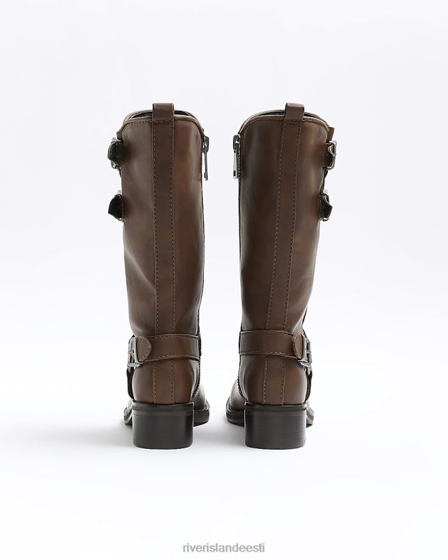 jalatsid pruun naised River Island kõrge säärega rattasaapad 44TLL709