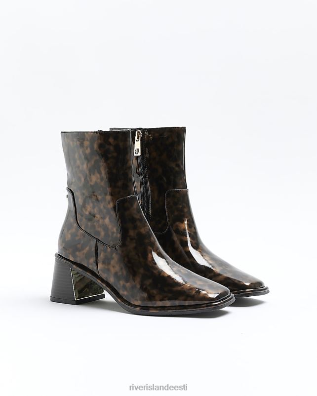 jalatsid pruun naised River Island loomamustriga kontsaga poolsaapad 44TLL232