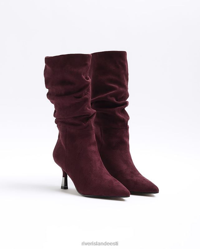 jalatsid punane naised River Island longus kõrge säärega kontsaga saapad 44TLL3866