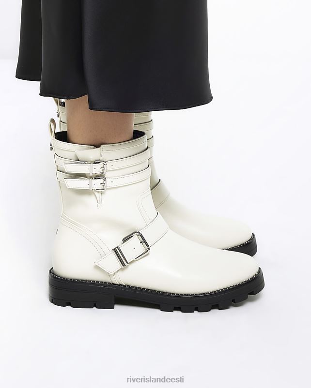 jalatsid valge naised River Island pandlaga jalgratturi saapad 44TLL485