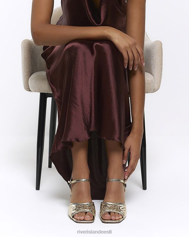 jalatsid kullast naised River Island kettplokist kontsaga sandaalid 44TLL818