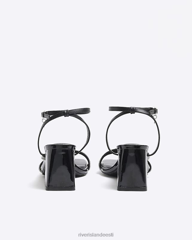 jalatsid must naised River Island kaunistatud kontsaga sandaalid 44TLL4030