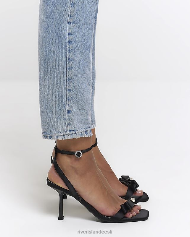 jalatsid must naised River Island pärlivärvi vibu kontsaga sandaalid 44TLL1118