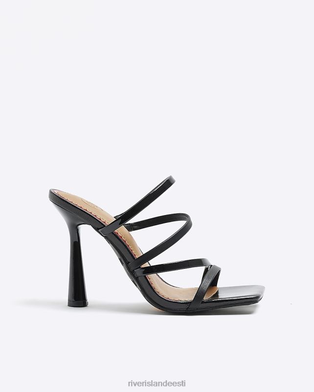 jalatsid must naised River Island rihmadega kontsaga sandaalid 44TLL1323