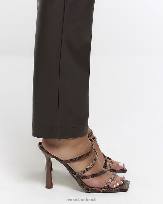 jalatsid pruun naised River Island loomamustriga rihmadega kontsaga sandaalid 44TLL1324