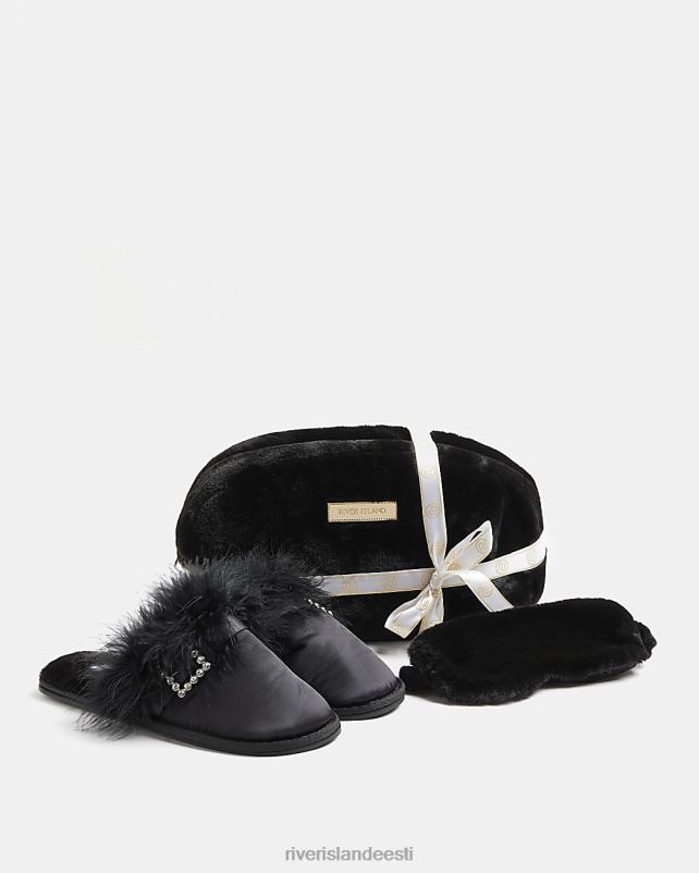 jalatsid must naised River Island kunstkarusnahast magamisriiete komplekt 44TLL4886