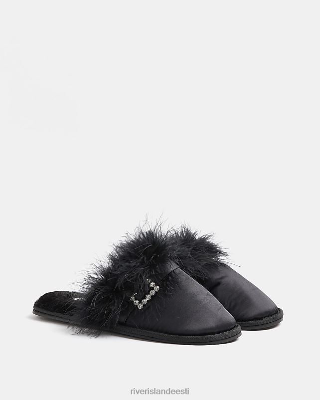 jalatsid must naised River Island kunstkarusnahast magamisriiete komplekt 44TLL4886