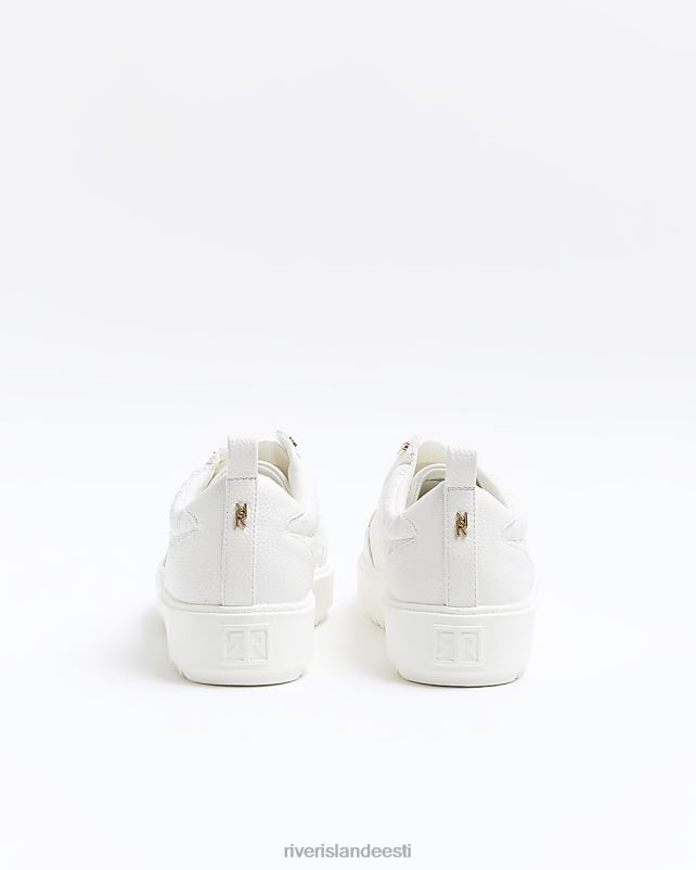 jalatsid valge naised River Island laia istuvusega reljeefsed ri monogrammiga trenažöörid 44TLL258