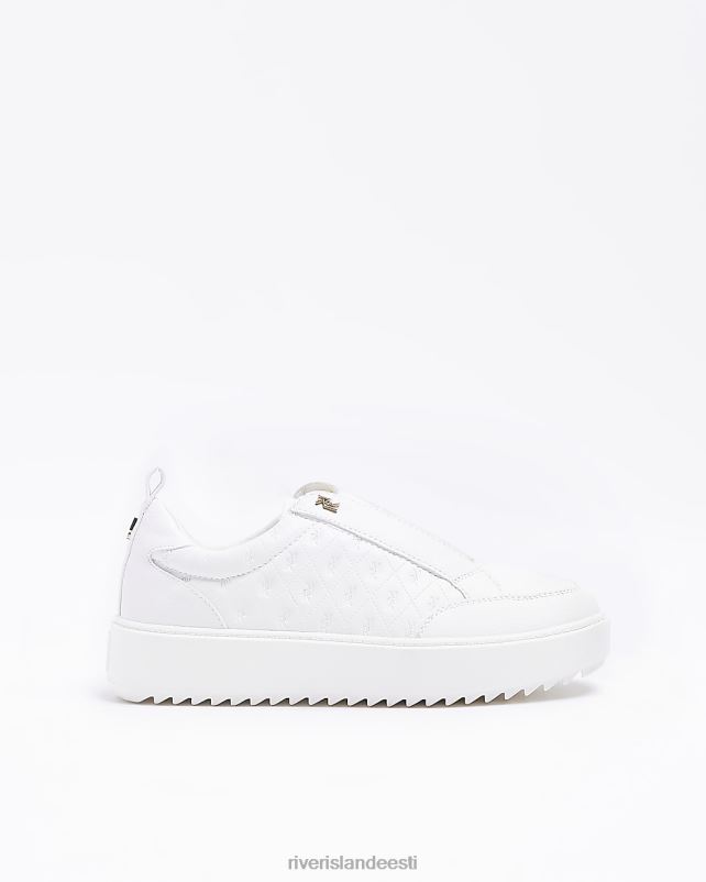 jalatsid valge naised River Island reljeefsed ri monogrammi treenerid 44TLL1546