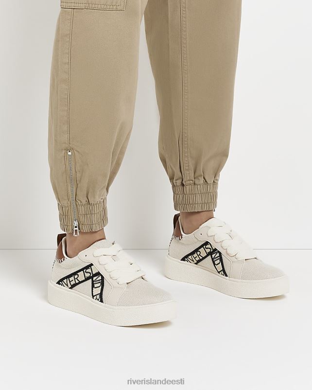 jalatsid valge naised River Island ri monogrammi tursked trenažöörid 44TLL4949