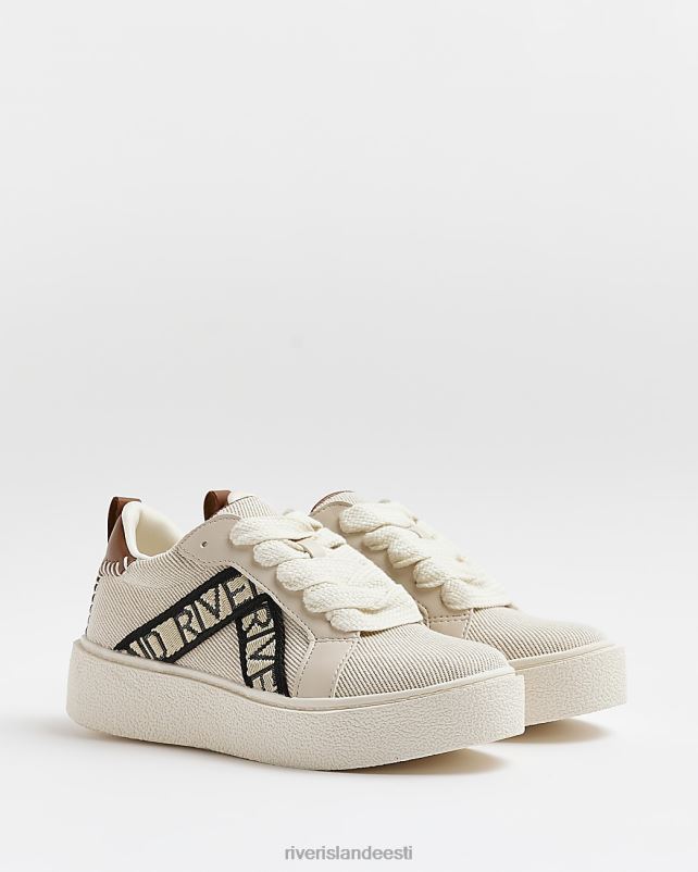 jalatsid valge naised River Island ri monogrammi tursked trenažöörid 44TLL4949