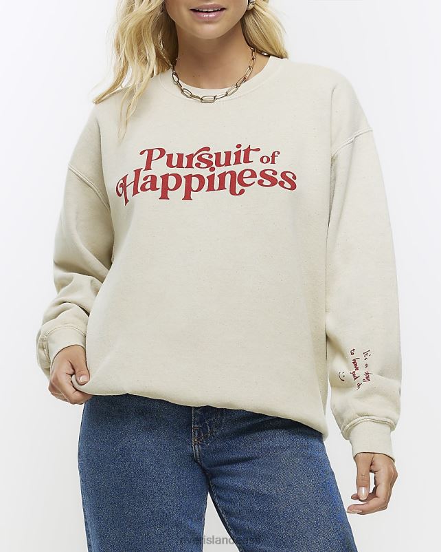 kehakate beež naised River Island graafiline dressipluus 44TLL3738