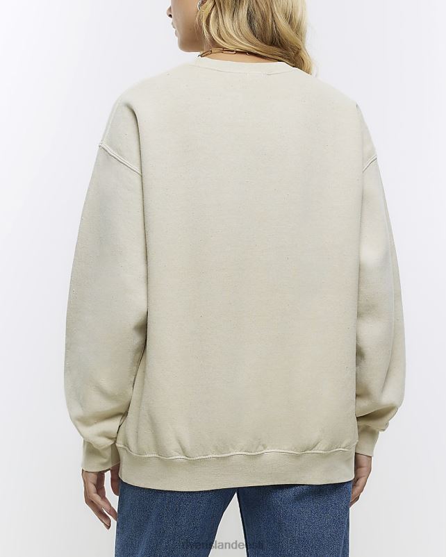 kehakate beež naised River Island graafiline dressipluus 44TLL3738