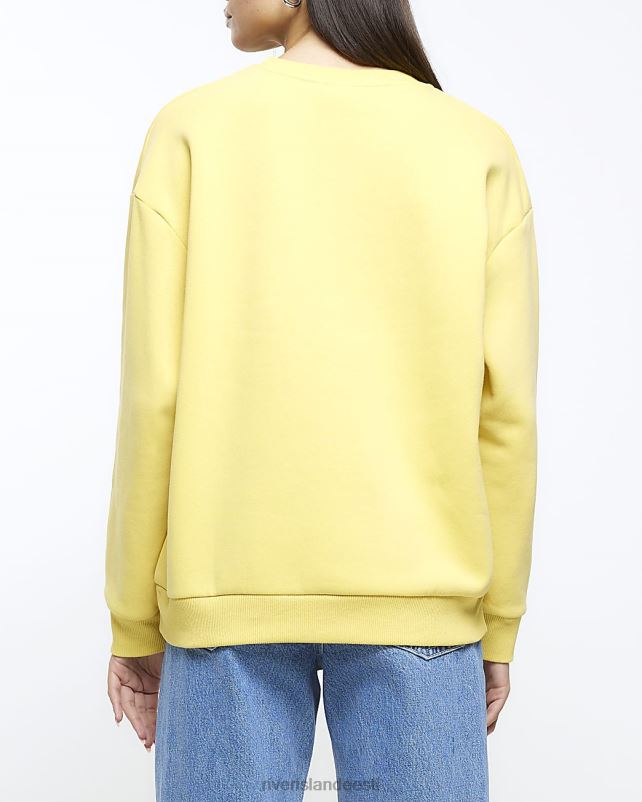 kehakate kollane naised River Island graafilise kaunistusega dressipluus 44TLL756