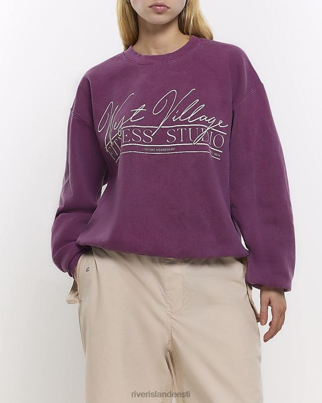 kehakate lilla naised River Island graafilise trükiga dressipluus 44TLL680