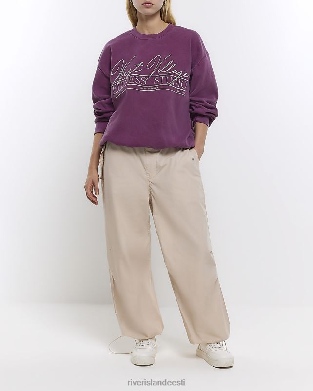 kehakate lilla naised River Island graafilise trükiga dressipluus 44TLL680