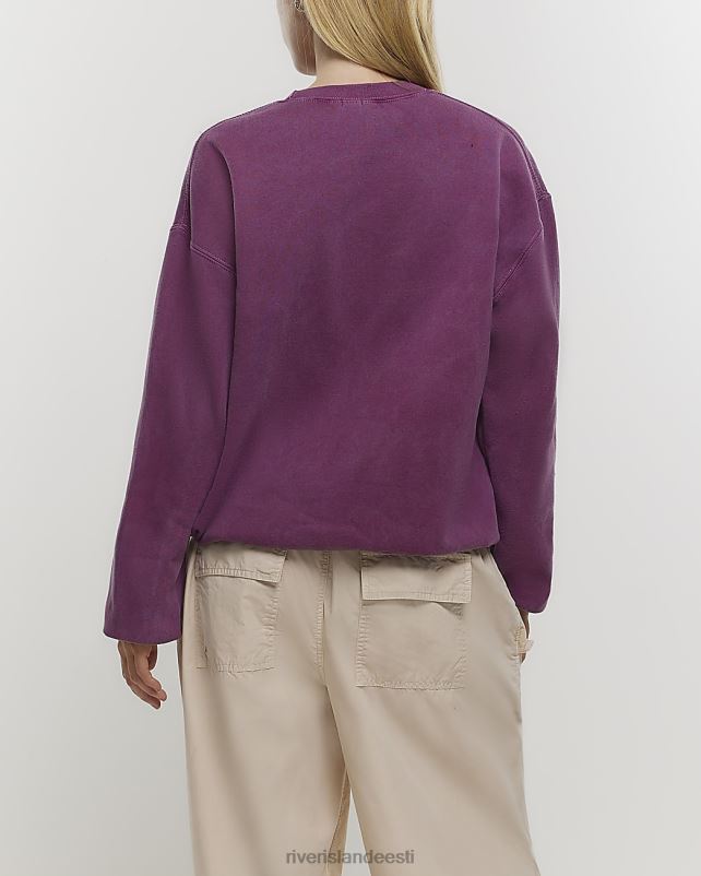 kehakate lilla naised River Island graafilise trükiga dressipluus 44TLL680