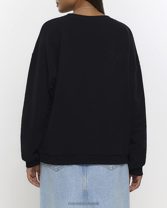 kehakate must naised River Island meeskonnakaelusega dressipluus 44TLL988