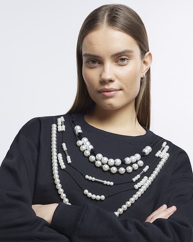 kehakate must naised River Island pärlitega kaunistatud dressipluus 44TLL4809