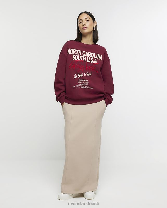 kehakate punane naised River Island kirsi sooda graafiline dressipluus 44TLL681