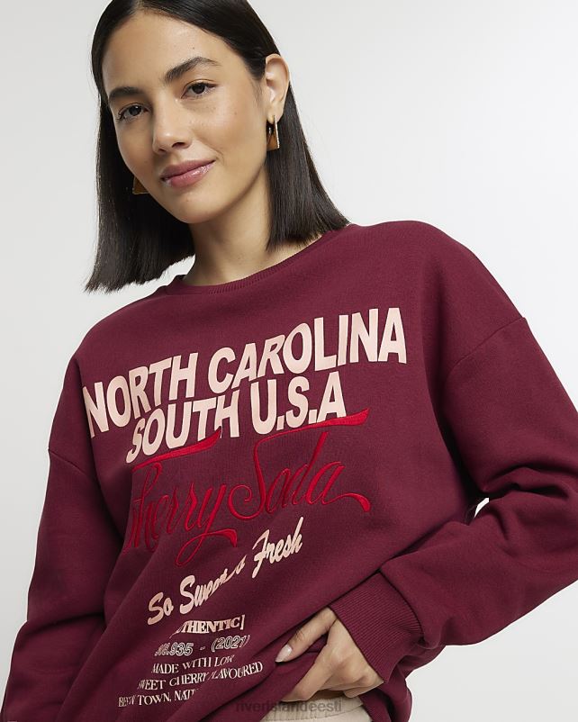 kehakate punane naised River Island kirsi sooda graafiline dressipluus 44TLL681