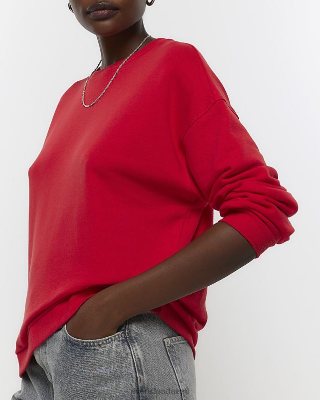 kehakate punane naised River Island pikkade varrukatega dressipluus 44TLL992