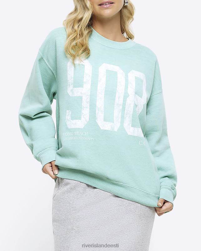 kehakate roheline naised River Island graafilise trükiga dressipluus 44TLL677