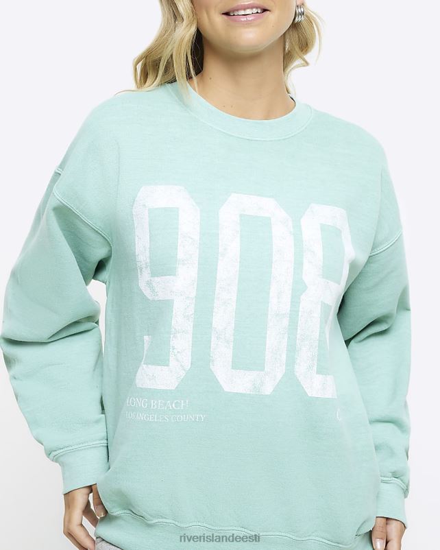 kehakate roheline naised River Island graafilise trükiga dressipluus 44TLL677