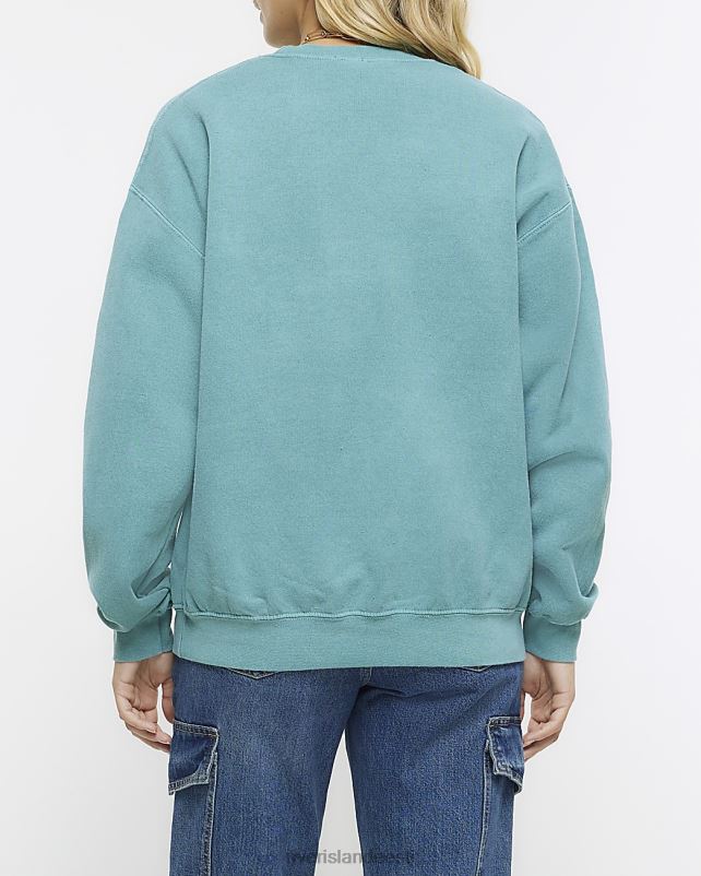 kehakate roheline naised River Island graafilise trükiga dressipluus 44TLL678