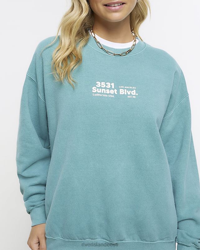 kehakate roheline naised River Island graafilise trükiga dressipluus 44TLL678