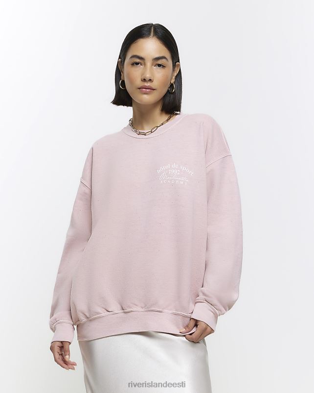 kehakate roosa naised River Island graafiline ülisuur dressipluus 44TLL673