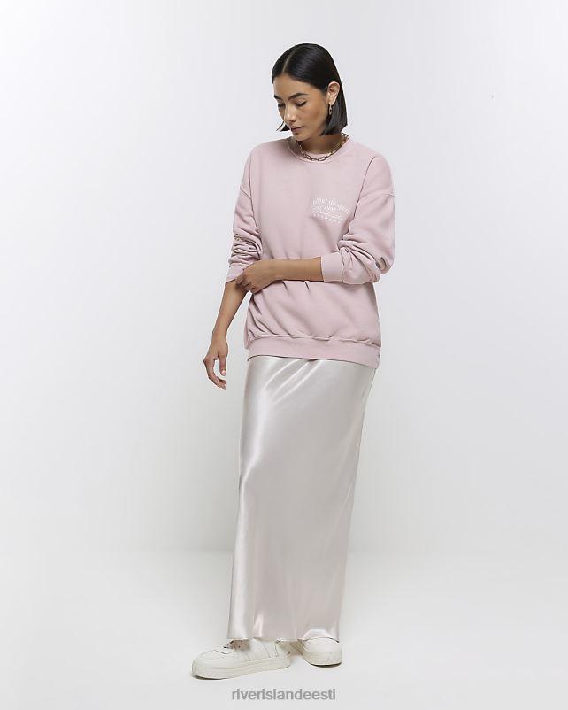 kehakate roosa naised River Island graafiline ülisuur dressipluus 44TLL673