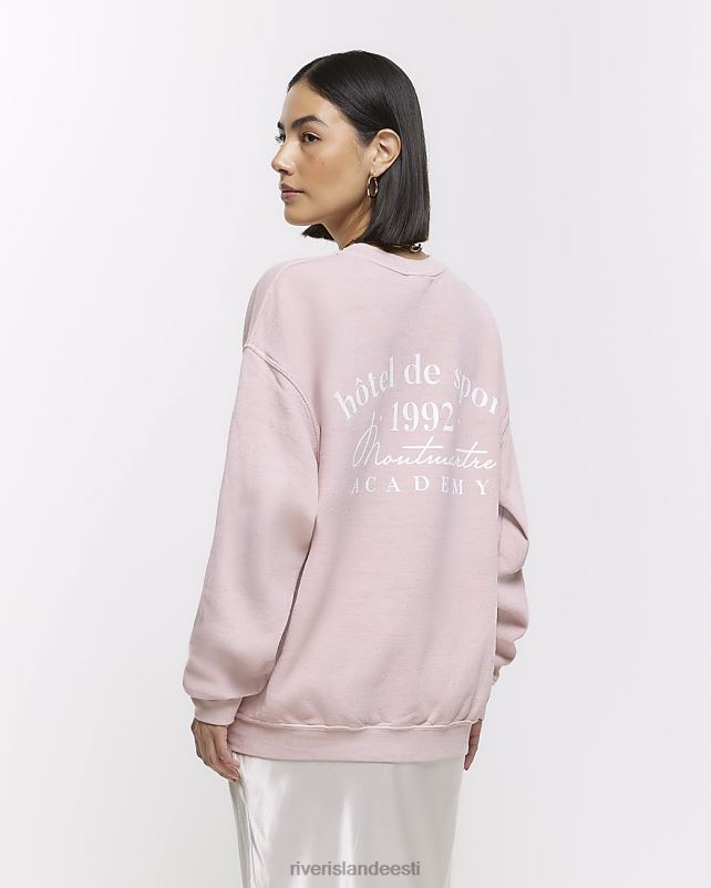 kehakate roosa naised River Island graafiline ülisuur dressipluus 44TLL673