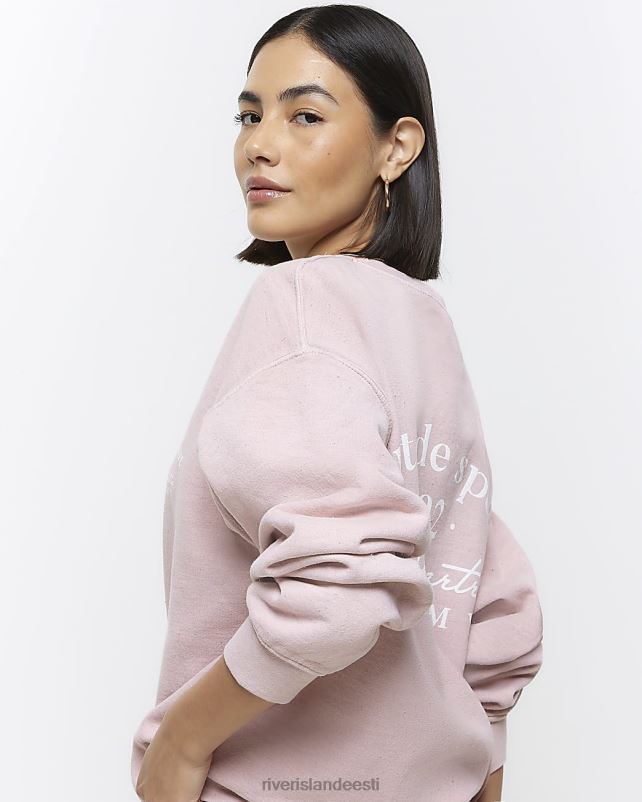 kehakate roosa naised River Island graafiline ülisuur dressipluus 44TLL673