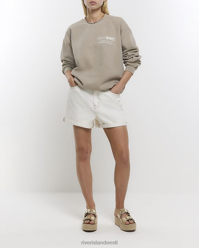 kehakate taupe naised River Island graafilise trükiga dressipluus 44TLL4476