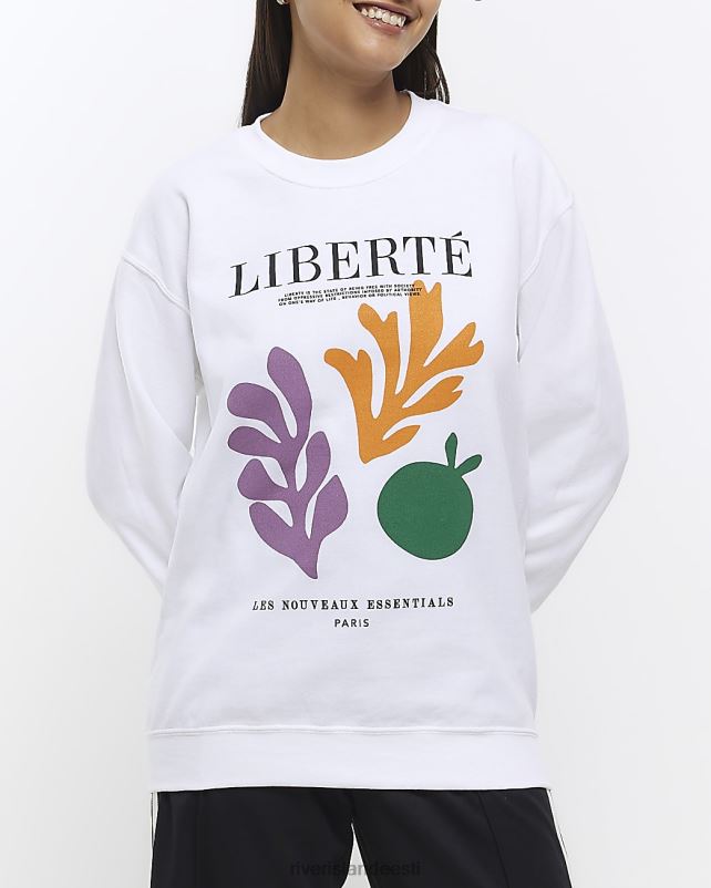 kehakate valge naised River Island graafiline dressipluus 44TLL4301