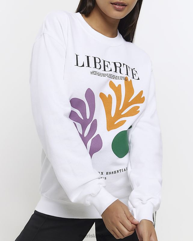 kehakate valge naised River Island graafiline dressipluus 44TLL4301