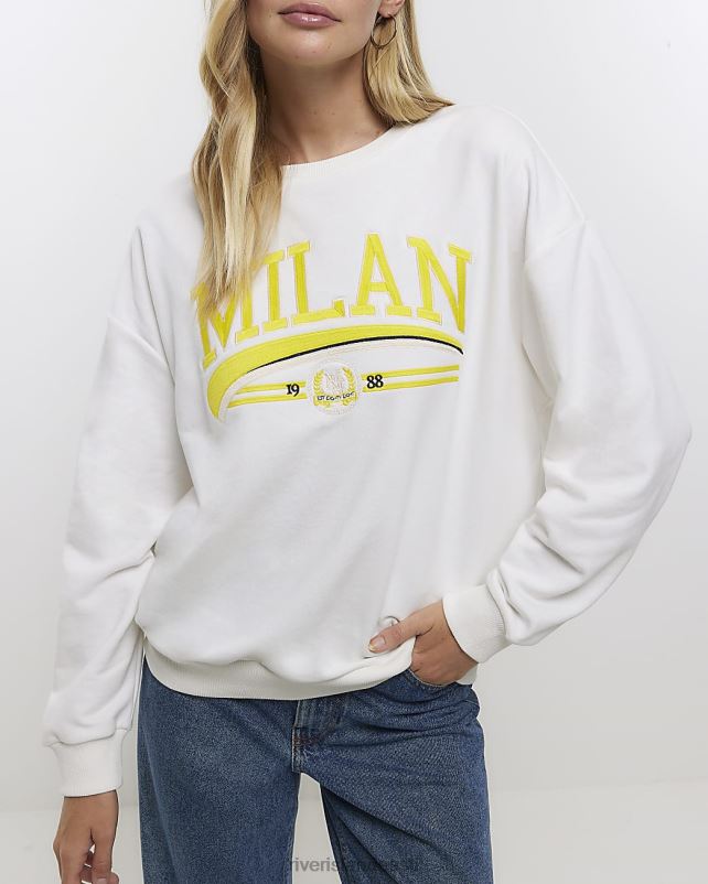 kehakate valge naised River Island graafilise trükiga dressipluus 44TLL682