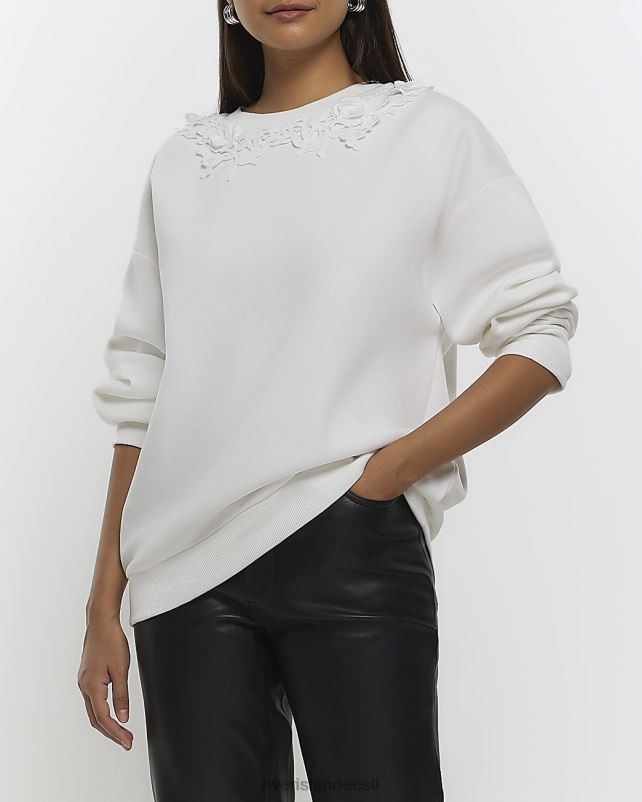 kehakate valge naised River Island lilleline korssiga dressipluus 44TLL3813